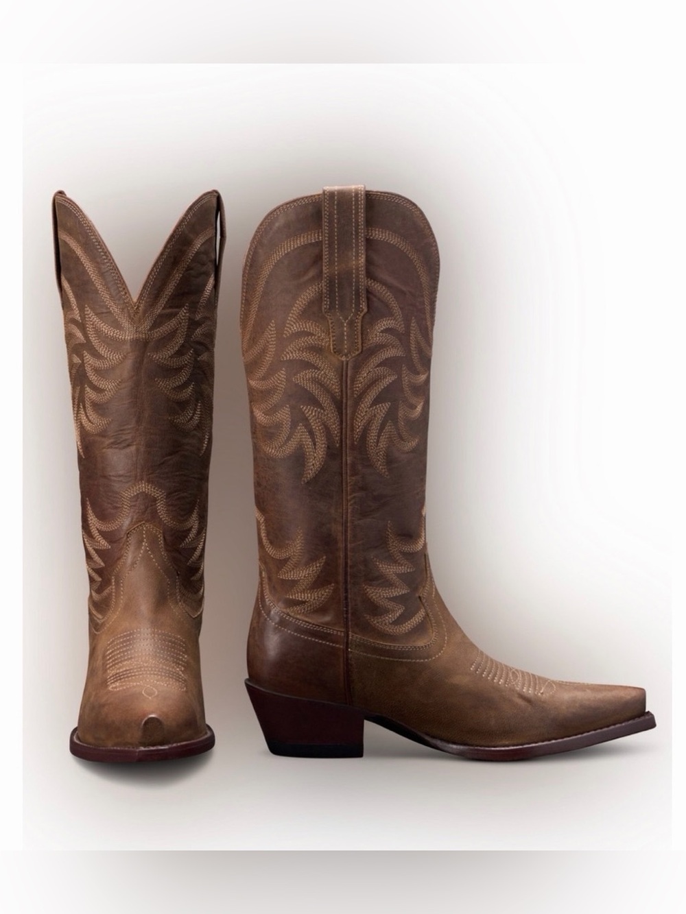 Tecovas The Annie Western Cowgirl Boots Goat Leather Cafe Brown Women's 8 BW